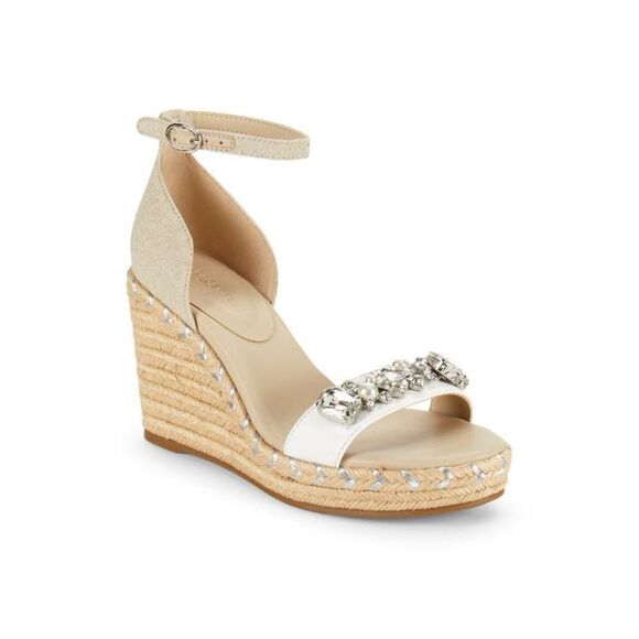 NWT Karl Lagerfeld Catalyna Jewel Embellished Espadrille Wedge Sandals size 11 - Picture 5 of 9